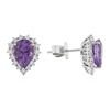 Image 4 : 14KT White Gold 2.40ctw Amethyst and Diamond Earrings