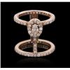 Image 3 : 14KT Rose Gold 1.23ctw Diamond Ring