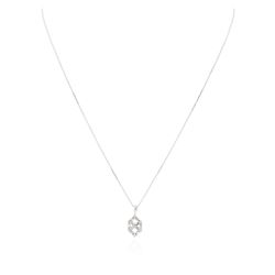 14KT White Gold 0.50ctw Diamond Pendant With Chain