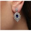 Image 1 : 14KT White Gold 1.86ctw Sapphire and Diamond Earrings