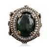 Image 1 : Silver 3.76ct Green Crystal, Ruby, Emerald and Cubic Zirconia