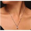 Image 1 : 14KT White Gold 0.72ctw Diamond Pendant With Chain