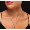 Image 2 : 14KT White Gold 0.72ctw Diamond Pendant With Chain