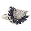Image 4 : 14KT White Gold 1.90ctw Sapphire and Diamond Ring