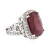 Image 4 : 14KT White Gold 17.63ct Ruby and Diamond Ring