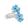 Image 4 : 14KT White Gold 4.80ctw Turquoise and Diamond Ring
