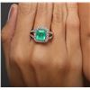 Image 2 : 18KT White Gold 2.68ct Emerald and Diamond Ring