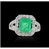 Image 3 : 18KT White Gold 2.68ct Emerald and Diamond Ring