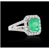 Image 4 : 18KT White Gold 2.68ct Emerald and Diamond Ring