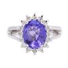Image 3 : 14KT White Gold 2.90ct Tanzanite and Diamond Ring
