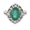 Image 3 : 14KT White Gold 2.23ct Emerald and Diamond Ring