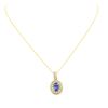 Image 3 : 14KT Yellow Gold 4.19ct Tanzanite and Diamond Pendant with Chain