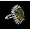 Image 4 : 14KT White Gold 15.42ct Tourmaline and Diamond Ring