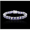 Image 3 : 14KT White Gold 13.00ctw Sapphire and Diamond Bracelet