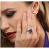 Image 2 : 14KT White Gold 6.64ct Sapphire and Diamond Ring