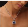 Image 1 : 18KT White Gold GIA Certified 15.58ct Tanzanite and Diamond Necklace