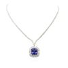 Image 3 : 18KT White Gold GIA Certified 15.58ct Tanzanite and Diamond Necklace