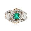 Image 3 : 18KT White and Yellow Gold 0.99ct Emerald and Diamond Ring