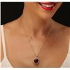 Image 1 : 14KT Yellow Gold 18.46ct Ruby and Diamond Pendant With Chain