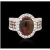 Image 3 : 14KT Rose Gold 2.27ct Opal and Diamond Ring