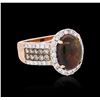 Image 4 : 14KT Rose Gold 2.27ct Opal and Diamond Ring