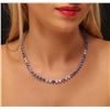 Image 1 : 14KT White Gold 31.90ctw Tanzanite and Diamond Necklace