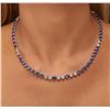 Image 2 : 14KT White Gold 31.90ctw Tanzanite and Diamond Necklace