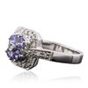 Image 2 : 10KT White Gold Tanzanite and Diamond Ring