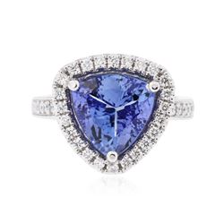 14KT White Gold 4.25ct Tanzanite and Diamond Ring