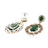 Image 2 : SILVER 29.78ctw Green Crystal and Cubic Zirconia Earrings