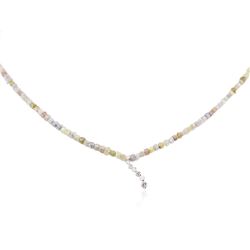 14KT Yellow Gold 32.90ctw Rough Diamond Necklace With Charm