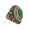 Image 2 : SILVER 22.9ctw Multicolor Gemstone Ring
