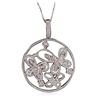 Image 1 : 14KT White Gold 1.10ctw Diamond Pendant With Chain