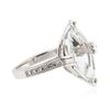 Image 4 : 14KT White Gold 4.14ct Aquamarine & Diamond Ring