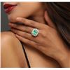 Image 5 : 14KT Two-Tone Gold 5.25ct Emerald and Diamond Ring
