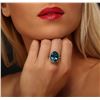 Image 2 : 14KT White Gold 14.83ct Topaz and Diamond Ring