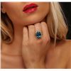Image 6 : 14KT White Gold 14.83ct Topaz and Diamond Ring