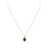 Image 1 : 14KT White Gold 2.29ct Emerald and Diamond Pendant With Chain