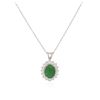 Image 2 : 14KT White Gold 2.29ct Emerald and Diamond Pendant With Chain