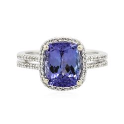 18KT White Gold 3.41ct Tanzanite and Diamond Ring