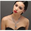 Image 5 : 14KT White Gold 14.01ctw Tanzanite and Diamond Necklace