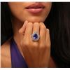 Image 1 : 14KT White Gold 6.27ct Tanzanite and Diamond Ring