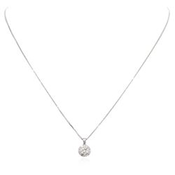 14KT White Gold 1.10ctw Diamond Pendant With Chain