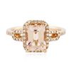 Image 3 : 14KT Rose Gold 1.66ct Morganite and Diamond Ring