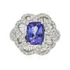 Image 1 : 18KT White Gold 3.35ct Tanzanite and Diamond Ring