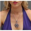 Image 2 : 14KT White Gold 6.13ctw Tanzanite and Diamond Pendant With Chain