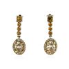 Image 1 : 14KT Two-Tone Gold 1.56ctw Diamond Dangle Earrings