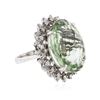 Image 2 : 14KT White Gold 22.47ct Green Quartz and Diamond Ring