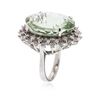 Image 3 : 14KT White Gold 22.47ct Green Quartz and Diamond Ring