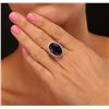 Image 1 : 14KT White Gold 11.51ct Amethyst and Diamond Ring